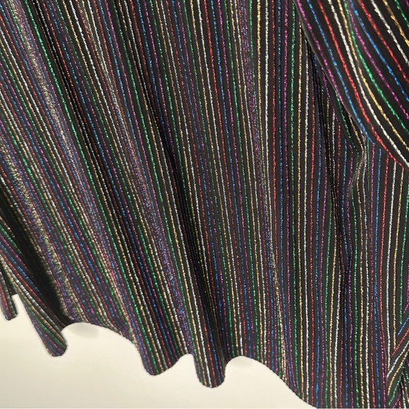 TORRID 1X Rainbow stripes 4K‎ Lurex Metallic Rib knit Criss Cross Top 14-16 - Picture 4 of 10